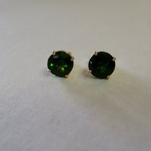 14K YG 2.20ctw Russian Chrome Diopside Studs